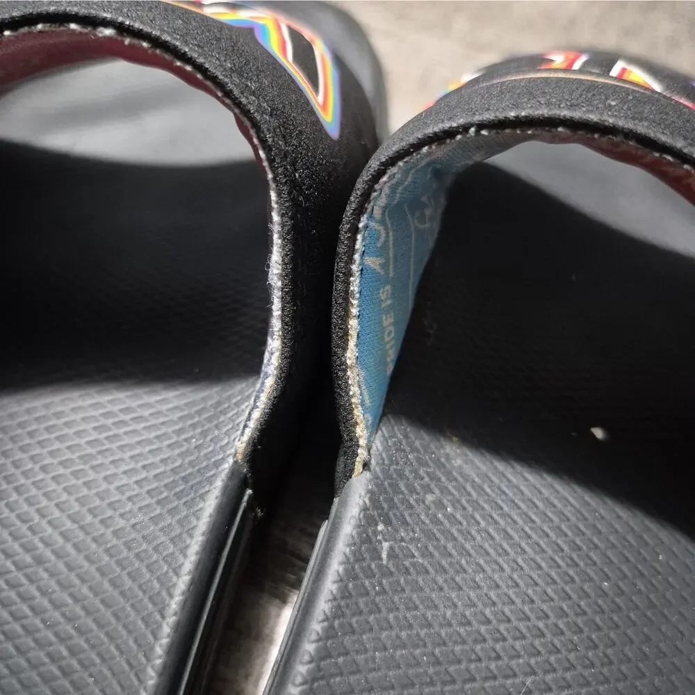 Vans Shoes Slides La Costa Pride Mens 7 Black Rainbow Nubuck Slip On VN0A5HF5AN8